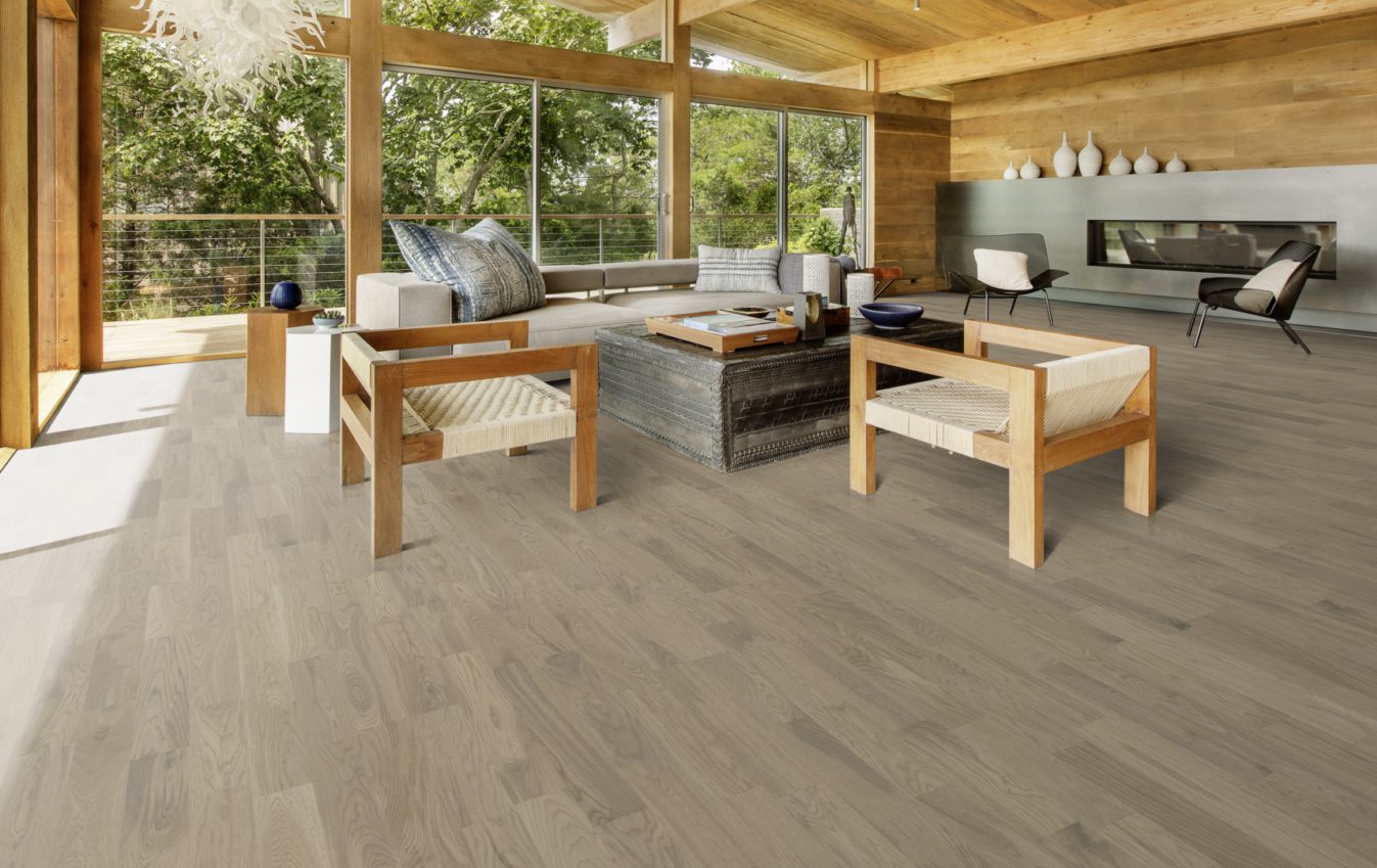 Паркетная доска Kahrs Люмен Дуб Туман Dim 152N7BEKD4KW240 Lively 2423×200×15 фото в интерьере